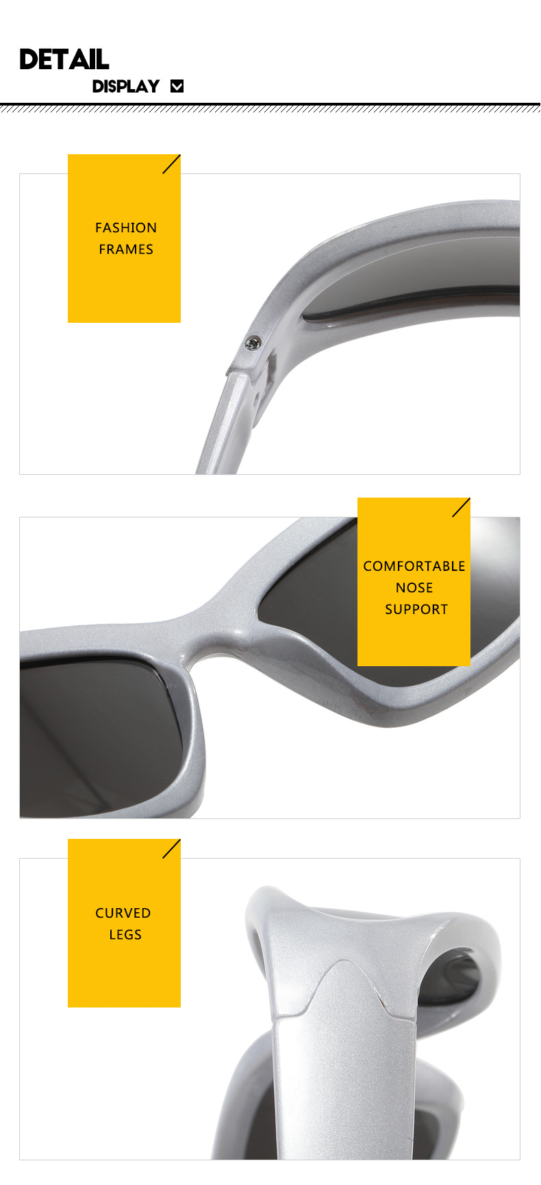 Lunettes de soleil de sport d'équitation en plein air personnalisées pour enfants RUSEN'S 20896