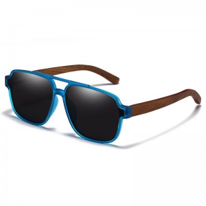 RUISE'S Lunettes de soleil rétro en bois pour hommes 63732