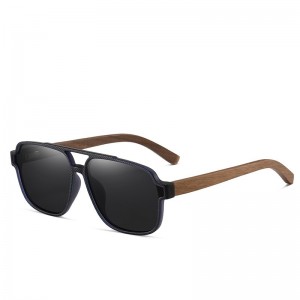 RUISEN'S Lunettes de soleil en bois faites à la main de style pilote pour hommes 61624