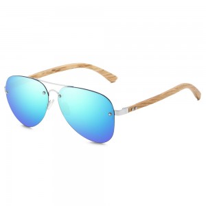 RUISEN'S Lunettes de soleil polarisées en bois de bambou pour homme 5143