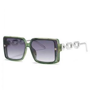 RUISEN'S Lunettes de soleil tendance rétro à monture carrée UV400 avec protection des yeux 2328