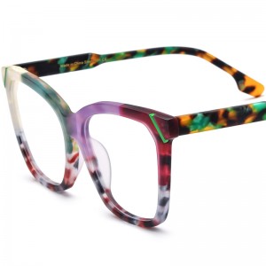 RUISEN’S Custom Multicolor Patchwork Square Eyeglasses Frame 19343