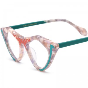 RUISEN’S Custom Patchwork Cat’s Eye Plate Eyeglass Frames  19372