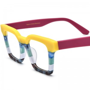 RUISEN’S Custom Multi-color Patchwork Square Eyeglasses Frames 19371