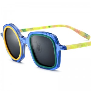 RUISEN'S Custom Colorblocked Irregular Sunglasses 19356T