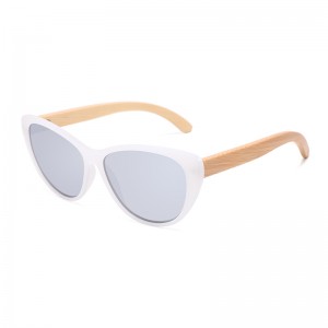 RUISEN'S Fashionable Cat Shaped Speculum Frame Wooden Sunglasses 1065