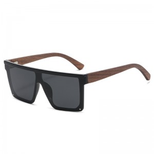 RUISEN'S Luxuriöse Unisex-Sonnenbrille mit quadratischem PC-Rahmen aus Holz