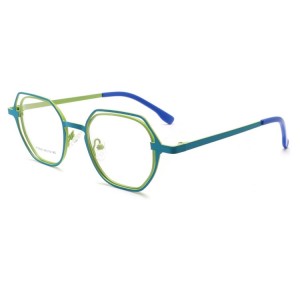 Nueva montura de gafas huecas para miopía con montura, personalidad, luz azul, luz plana, monturas de gafas ópticas euroamericanas para hombres y mujeres QJ5529t