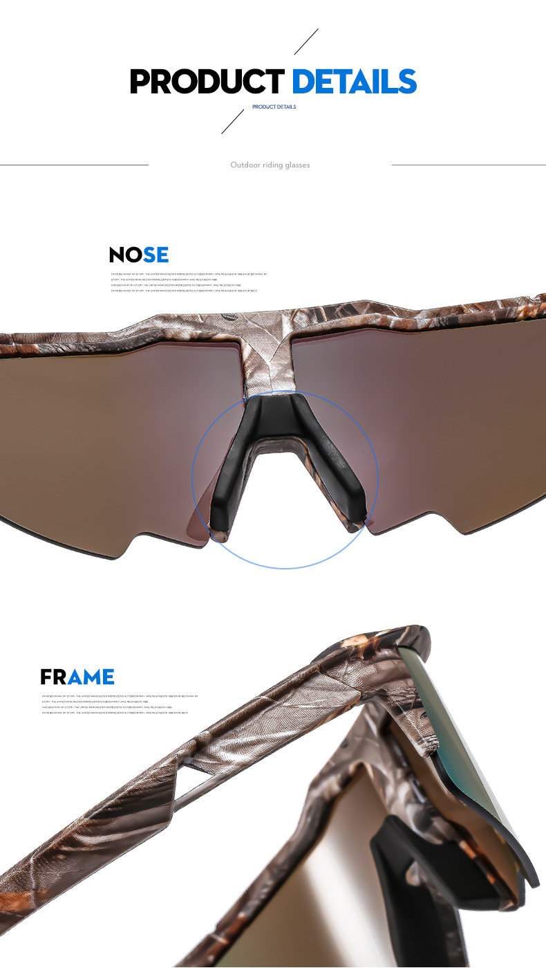 RUISEN'S Sports Dazzling Large Frame Outdoor Cycling Windproof Integrated Sunglasses BL5805