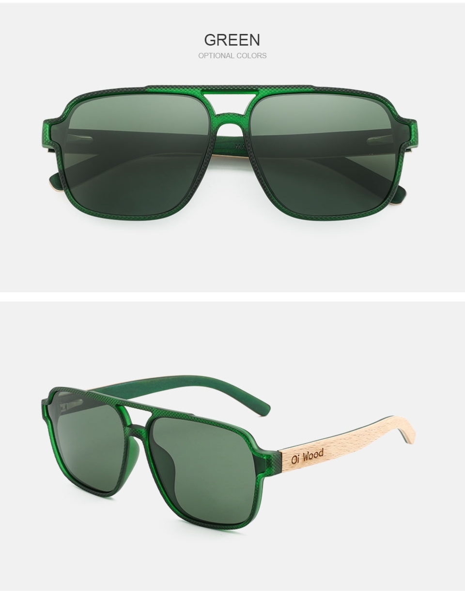 RUISEN'S Polarisierte helle Holzsonnenbrille für Damen und Herren 9005