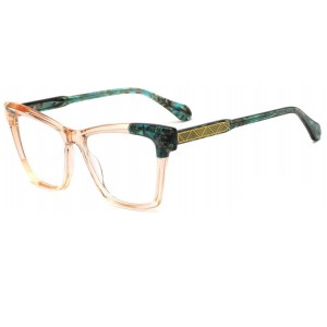 RUISEN'S New Fashion Board Flower Material Glass Frame Optical Flat Light Glass Frame QJ8157