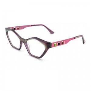 RUISEN’S Personalized Polygonal Geometric Eyeglass Frame, Multi-color Trendy Eyeglass Frame QJ23078