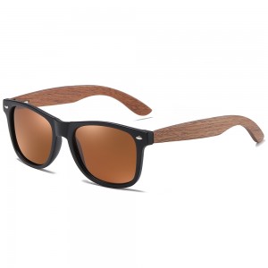 RUISEN'S Lunettes de soleil polarisées en bois PC pour hommes et femmes 7061