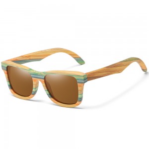 RUISENS’S Wooden Fashionable Colored Bamboo Polarized Sunglasses 3834