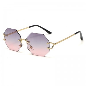 RUISEN'S Octagonal Diamond Edge-cut Sunglasses S109