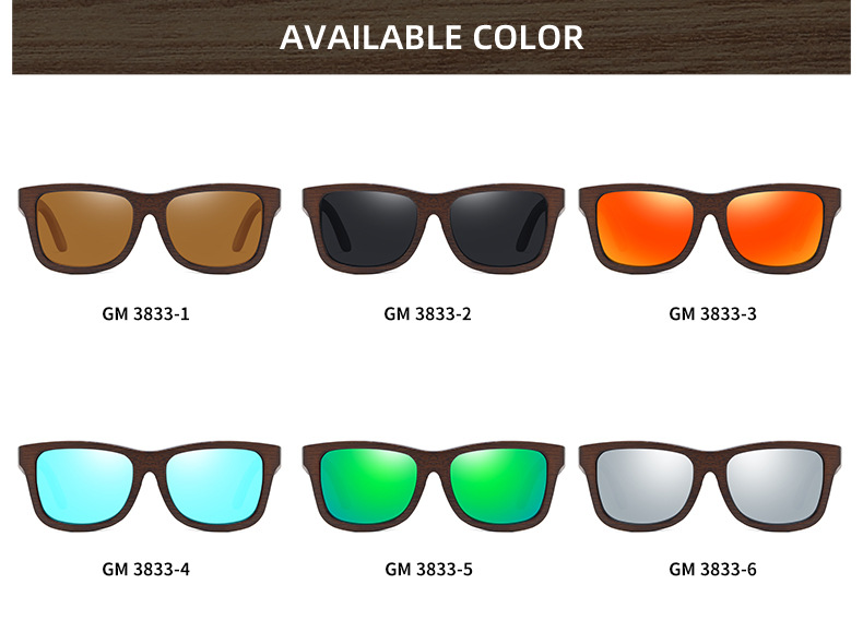 European and American high-quality wooden sunglasses colors