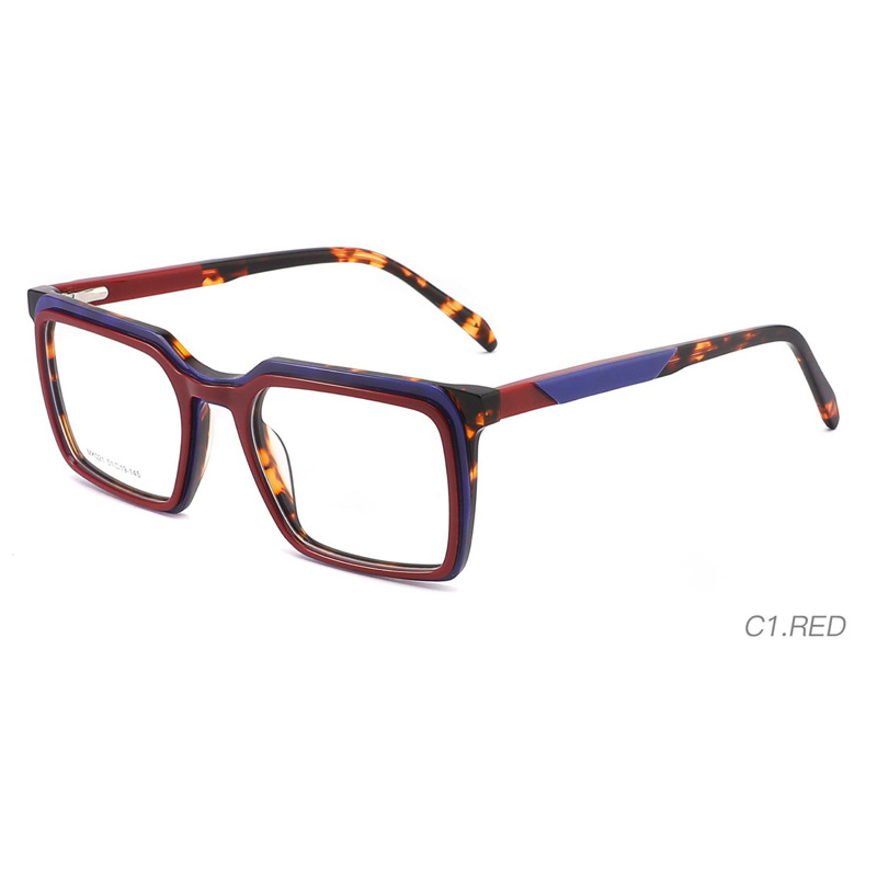 Montura de gafas ópticas talladas de acetato cuadrado de moda de RUISEN K021-2