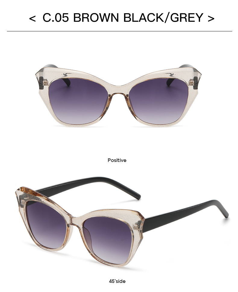 Gafas de sol tipo ojo de gato con polarizador degradado para mujer 22017-19