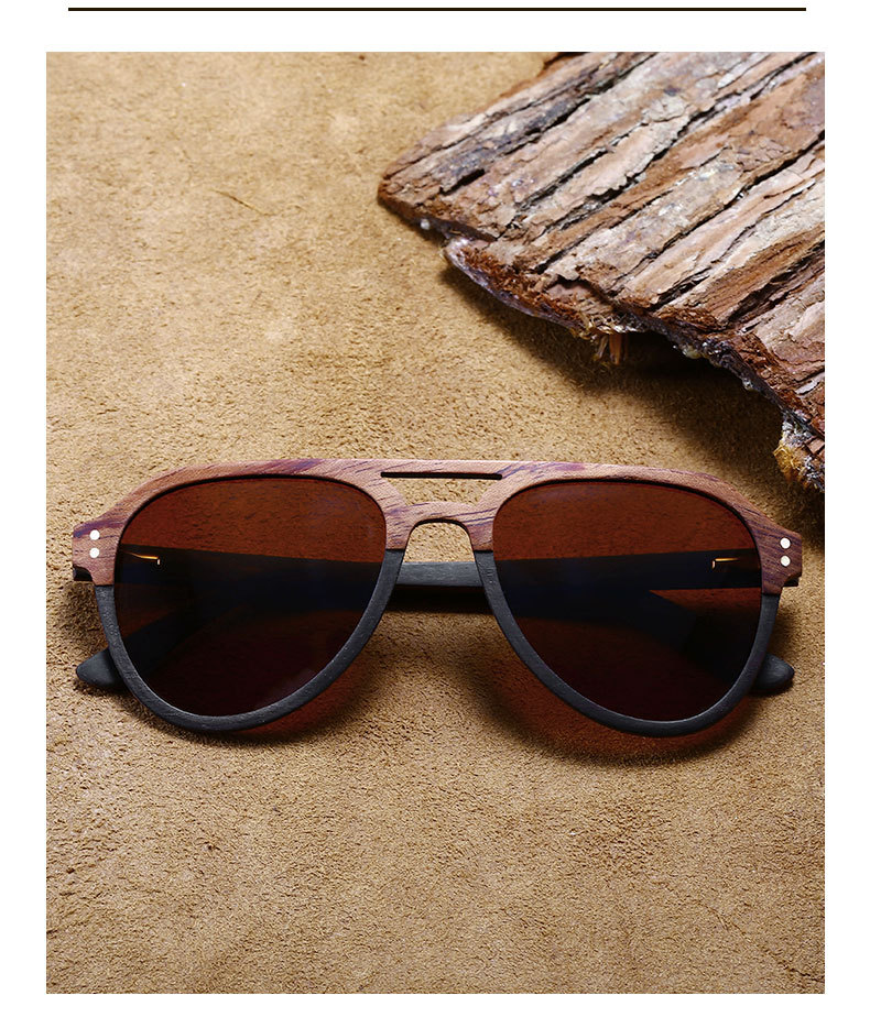 Ruisen's Retro Wooden Sunglasses 64702