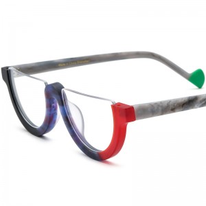 RUISEN'S Custom Multicolor Frosted Half round Eyeglass Frames 19361