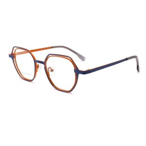 Nueva montura de gafas huecas para miopía con montura, personalidad, luz azul, luz plana, monturas de gafas ópticas euroamericanas para hombres y mujeres QJ5529t