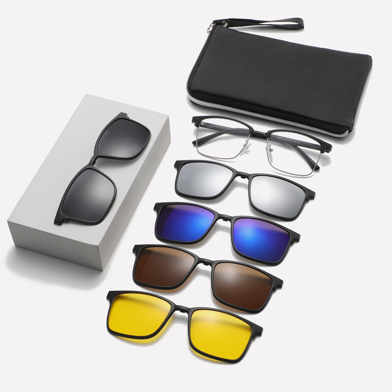 Mirror set magnetic suction sunglasses