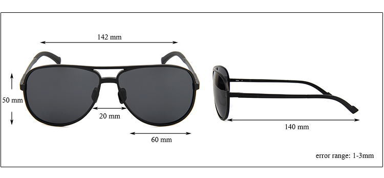 8170 tamaño de gafas con lentes polarizadas