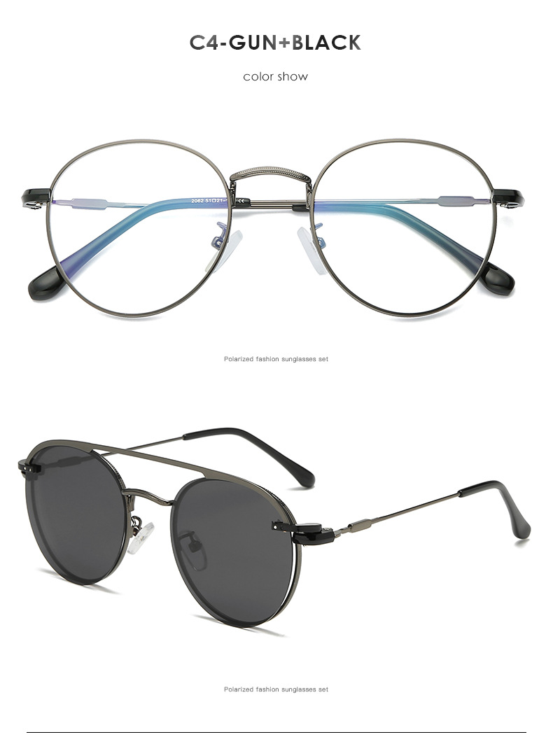 Gafas de sol polarizadas con clip para hombres y mujeres de RUISENS 2062