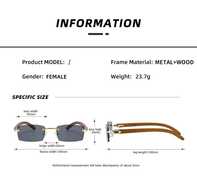 Fashion ultra clear rimless men's sunglasses-2