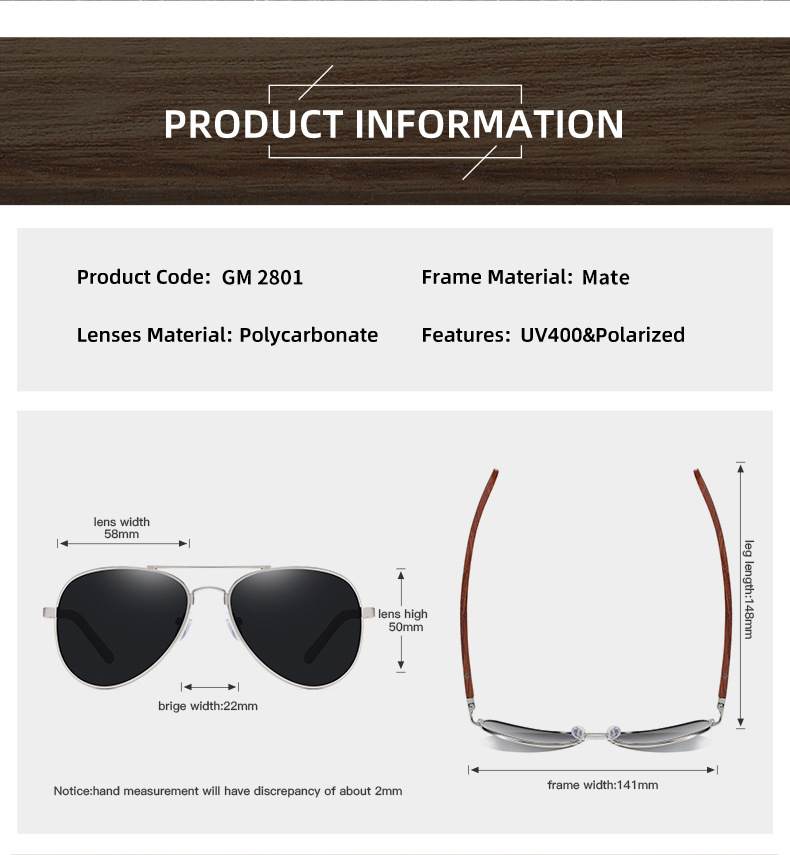 Tamaño de gafas de madera Ray Ban Sudáfrica