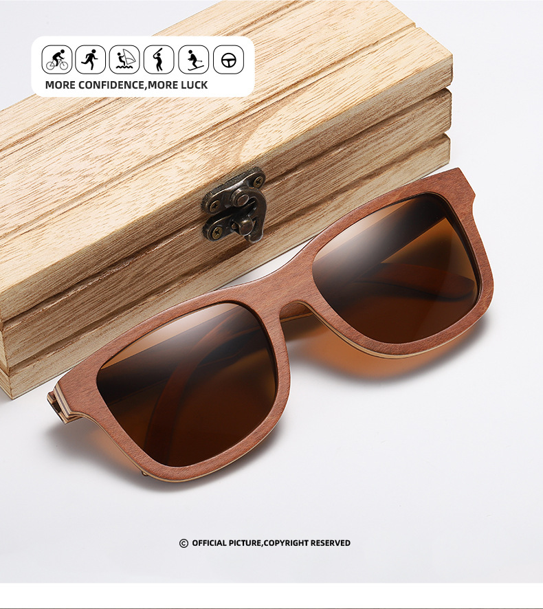 Gafas de sol de madera RUISEN'S para hombre y mujer 832