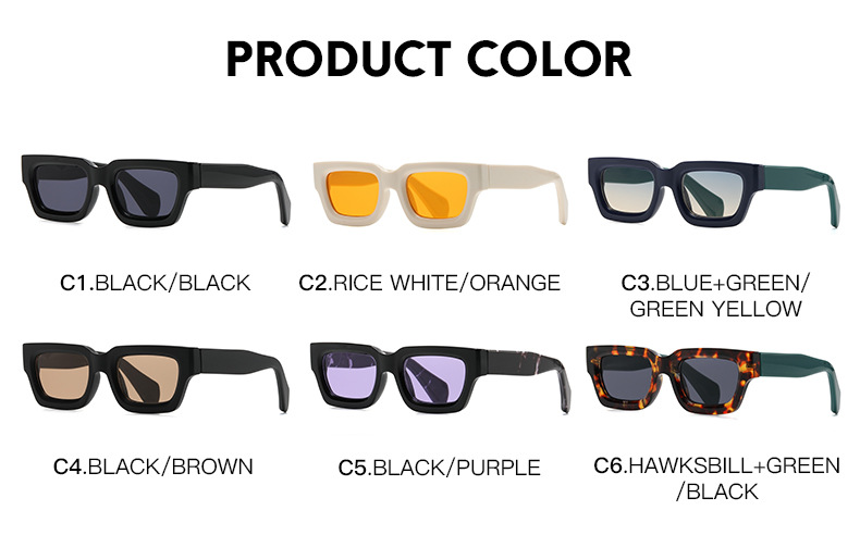 RUISEN Fashion Personality Box Gafas de sol para hombre