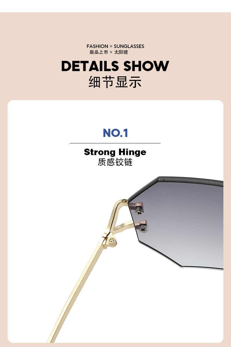 Octagonal Diamond Edge-cut Sunglasses-5