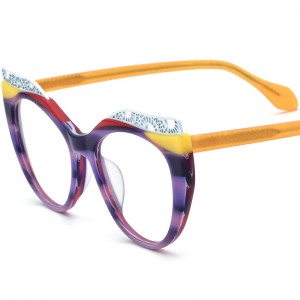 New Multi-color Patchwork Cat's Eye Plate Eyeglass Frames 19365