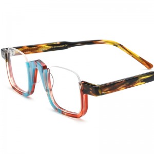 RUISEN'S Custom Multicolor Patchwork Square Eyeglasses Frame 19352