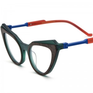 RUISEN'S Custom Multi-Color Patchwork Cat Eye Glasses Frames 19369