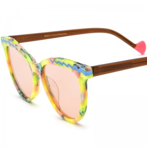 Gafas de sol tipo ojo de gato con placa color block personalizada de RUISEN 19362T