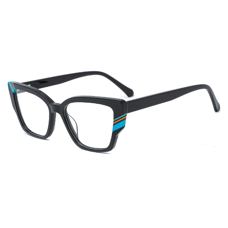 Modische optische Patchwork-Brille aus Acetat mit quadratischem Rahmen -6