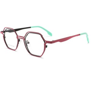 Nuevo Marco de gafas de metal de alambre de doble círculo Personalidad Retro Marco a juego Moda Óptica Hombres Luz plana Mujeres Gafas Marco QJ5524t