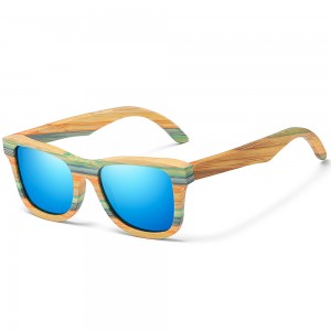 RUISENS'S modische, farbige, polarisierte Bambus-Sonnenbrille aus Holz, 3834