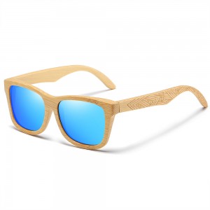 RUSEN'S Lunettes de soleil rétro en bois pour hommes et femmes 3832