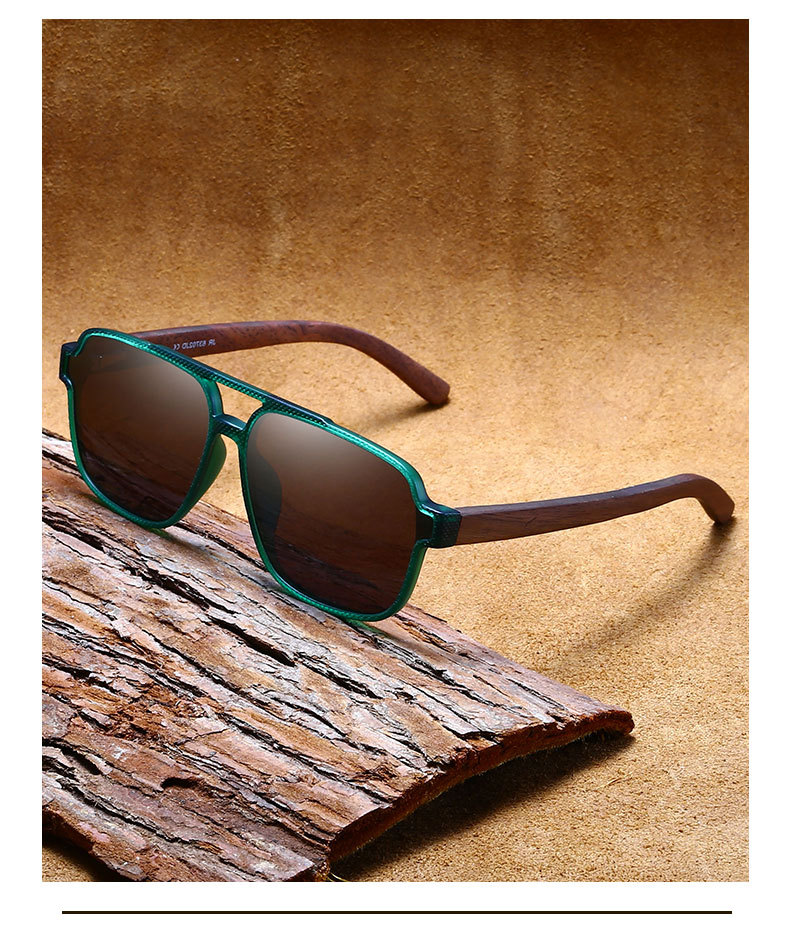 RUISEN'S Gafas de sol retro de madera para hombre 63732