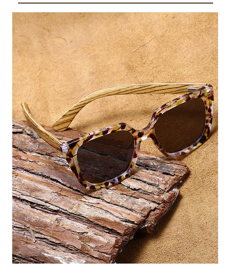 RUISEN'S Women's Polarized Light Wooden Sunglasses 63790