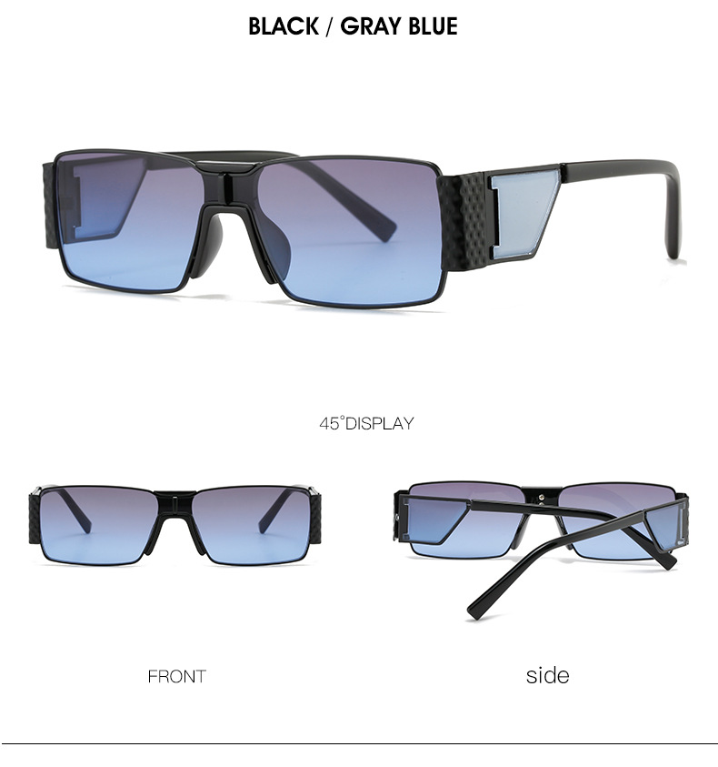 RUISEN'S Lunettes de soleil tendance rétro à monture carrée UV400 pour protection des yeux