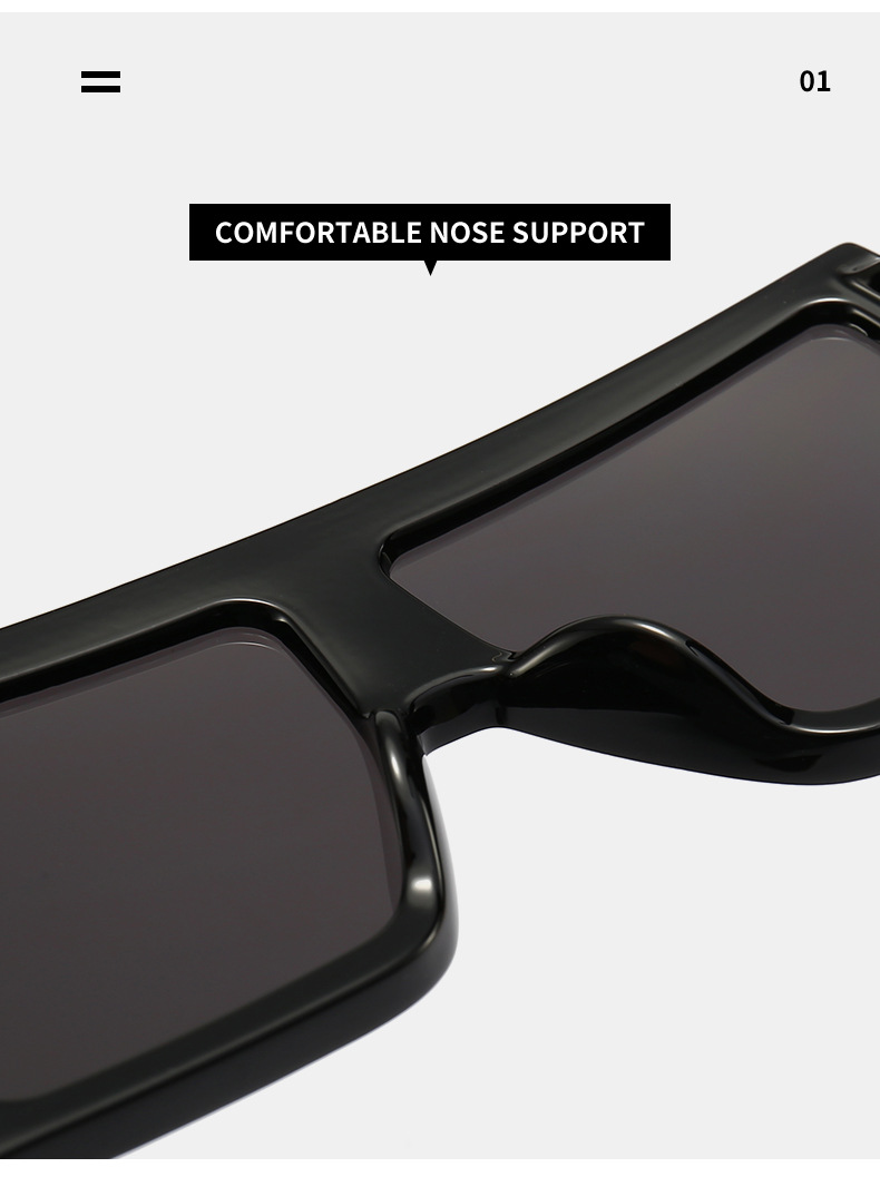 RUISEN'S Nuevas gafas de sol cuadradas de una pieza para hombre 2360-4