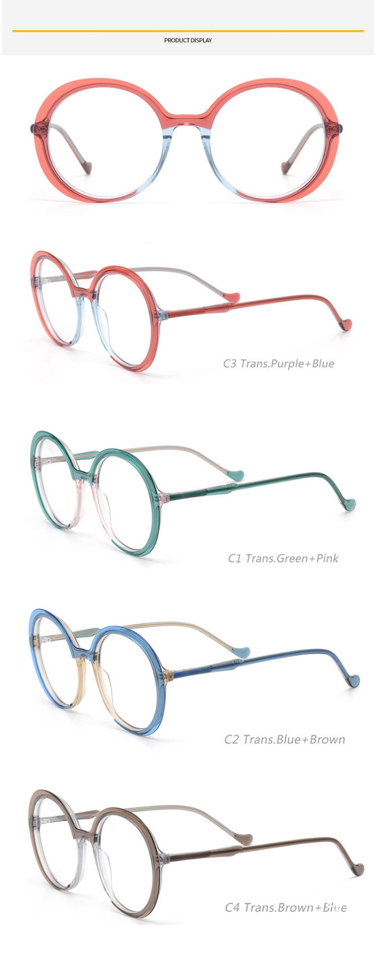 RUISEN'S Fashion Acetate Frame Glasses 1471