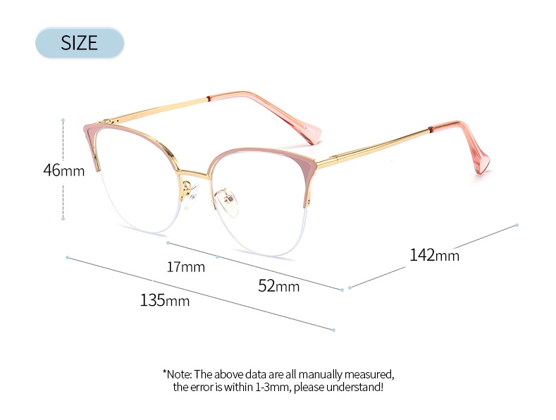 Cat Eye Vogue Optical Frame Outdoor Decorative Eyewear Size Chart