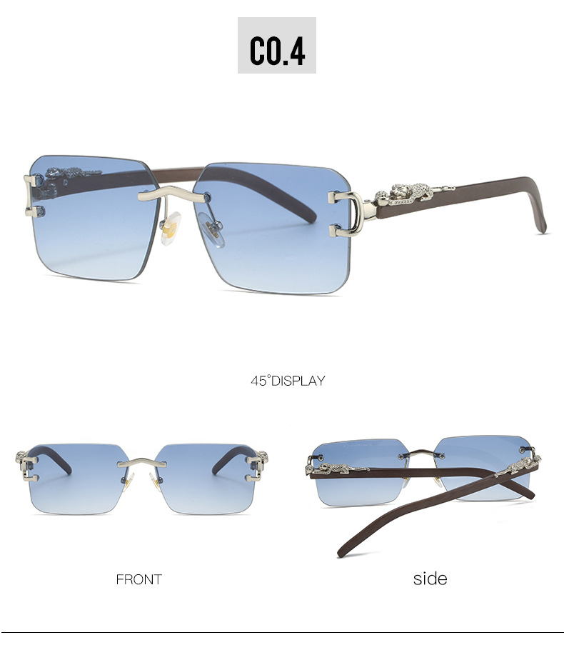 RUISEN'S Cubic Cheetah Randlose Modesonnenbrille 3003-10