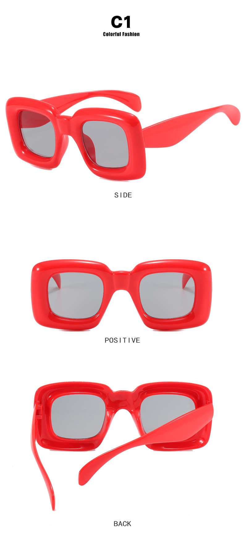 Lunettes de soleil gonflables carrées en forme de pain pour enfants RUISE'S 61055