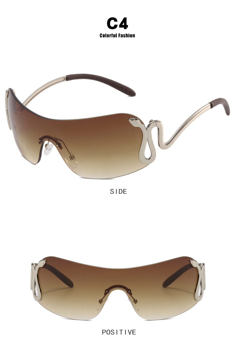 RUISEN'S Fashion Spirit Snake One-piece Sunglasses 3559-10